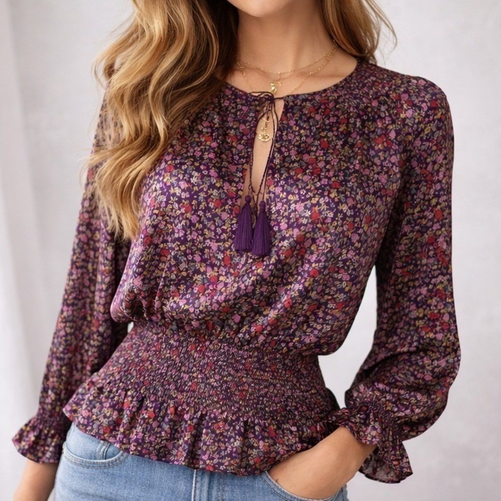 Victorias Secret Moda International Y2K Silk Top Fairycore Prairie Whimsigoth M